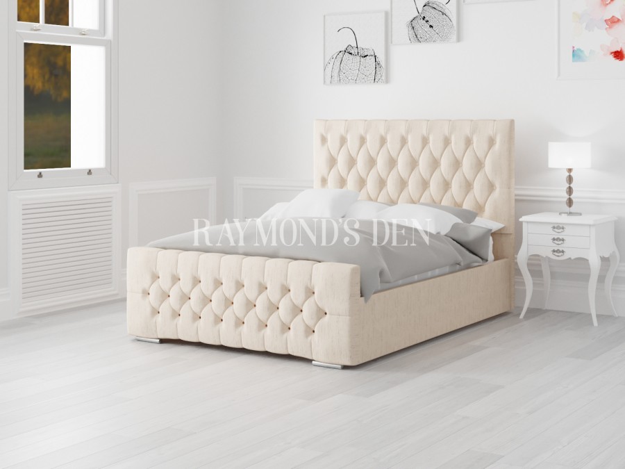 White modern discount double bed
