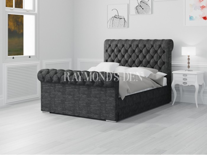 Upholstered Bed Frame Sleigh, Modern Bed Frames King Size