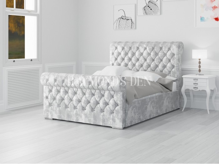 Miami Upholstered Bed Frame Sleigh, Sleigh Beds Super King Size