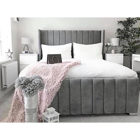 Nova Bed Frame | Slatted base | Ottoman Storage | Wing Shape headboard
