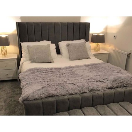 Nova Bed Frame | Slatted base | Ottoman Storage | Wing Shape headboard