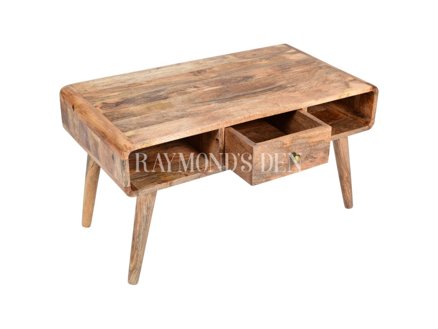 Stella coffee table, 100% solid wood coffee table, coffee table with drawer