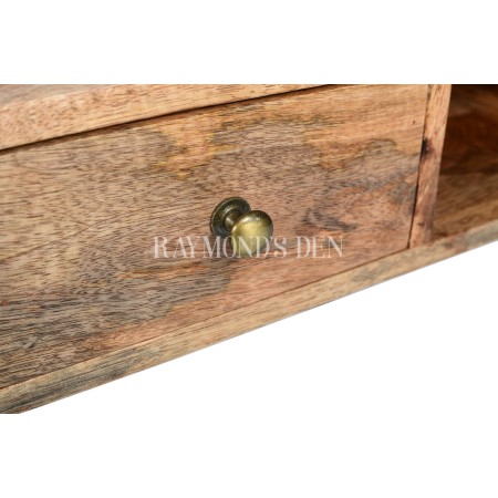 Stella coffee table, 100% solid wood coffee table, coffee table with drawer