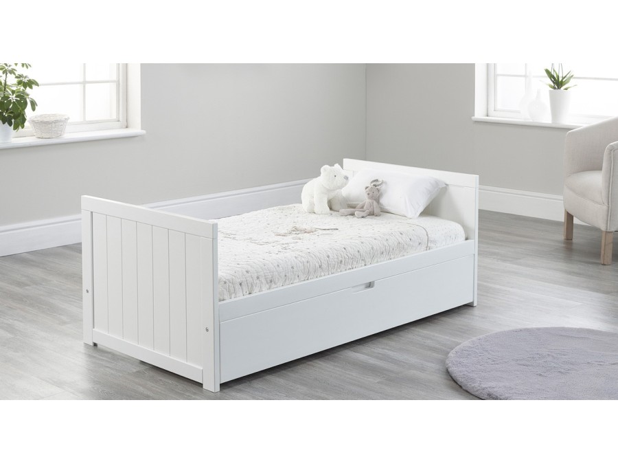 Jo cot bed | Modern cot bed | cot bed with drawer | White Grey cot bed