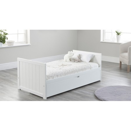 Jo cot bed | Modern cot bed | cot bed with drawer | White Grey cot bed