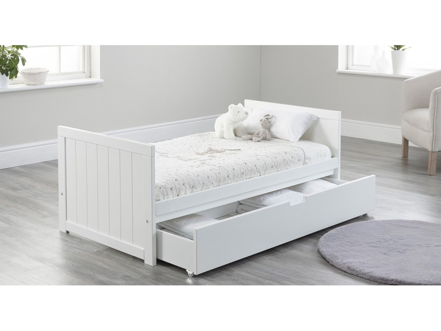 Jo cot bed | Modern cot bed | cot bed with drawer | White Grey cot bed