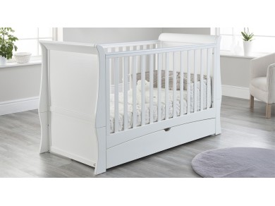 Lillian cot bed | Sleigh cot bed | teething rail | Bed with drawer