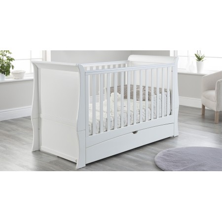 Lillian cot bed | Sleigh cot bed | teething rail | Bed with drawer