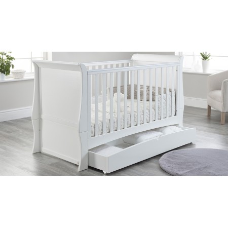 Lillian cot bed | Sleigh cot bed | teething rail | Bed with drawer