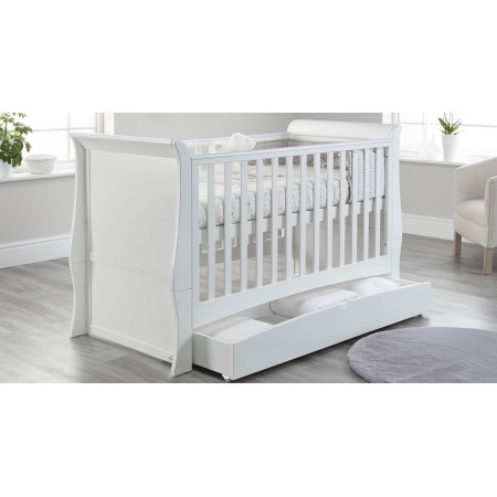 Lillian cot bed | Sleigh cot bed | teething rail | Bed with drawer