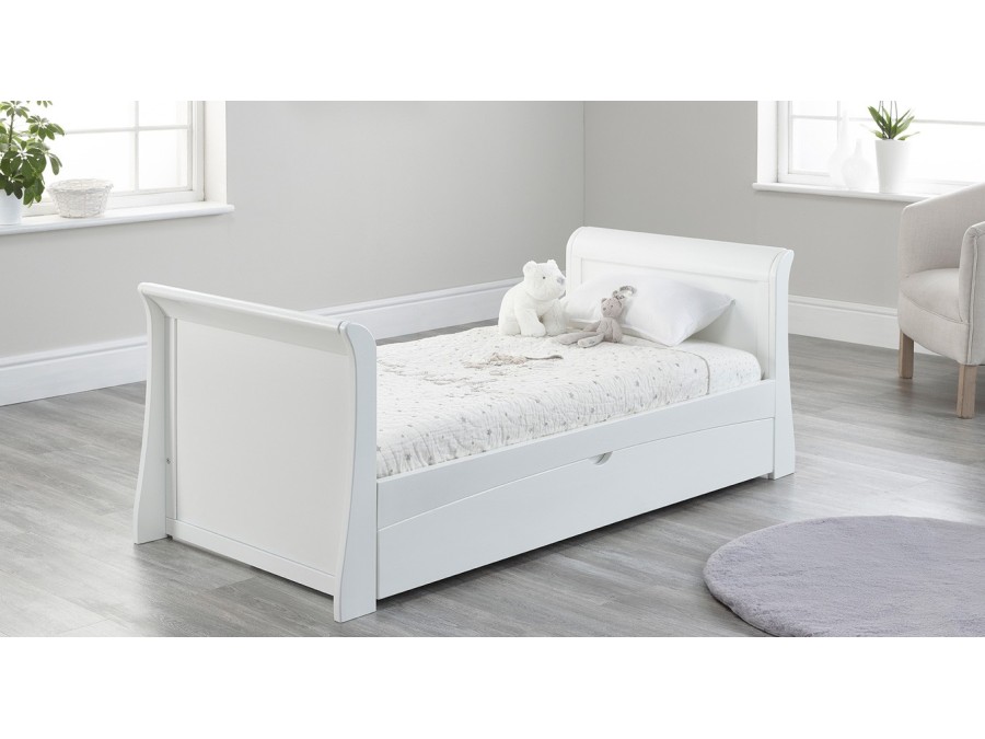 Lillian cot bed | Sleigh cot bed | teething rail | Bed with drawer