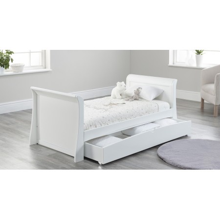 Lillian cot bed | Sleigh cot bed | teething rail | Bed with drawer