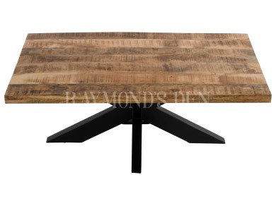 Industrial style coffee solid wood and metal legs X shape 2